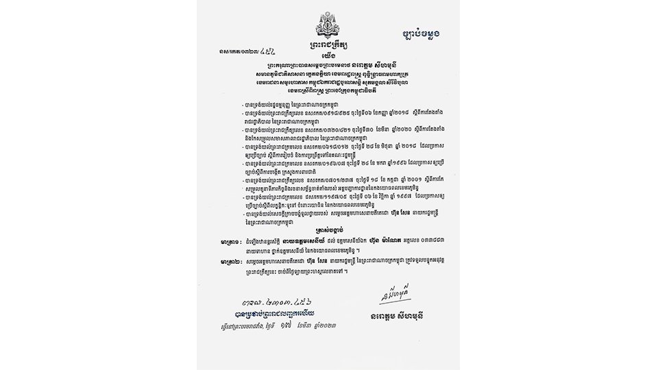អគ្គនាយកបុរី មេគង្គ លែន សូមសម្តែងនូវការអបអរសាទរ ជូនចំពោះឯកឧត្តមបណ្ឌិត ហ៊ុន ម៉ាណែត ដែលបានឡើងឋានន្តរស័ក្តិថ្នាក់ នាយឧត្តមសេនីយ៍
