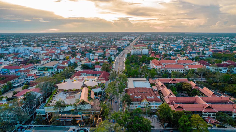 ទិដ្ឋភាពពីលើអាកាសនៃខេត្តសៀមរាបនាពេលបច្ចុប្បន្ន។ រូបភាព៖ រដ្ឋបាលខេត្តសៀមរាប