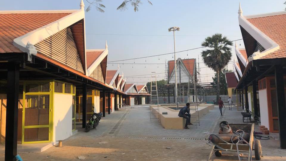 ទិដ្ឋភាពសំណង់ផ្សារ កំពុងស្ថិតនៅក្នុងការសាងសង់ (រូបថតពីហ្វេសប៊ុក)