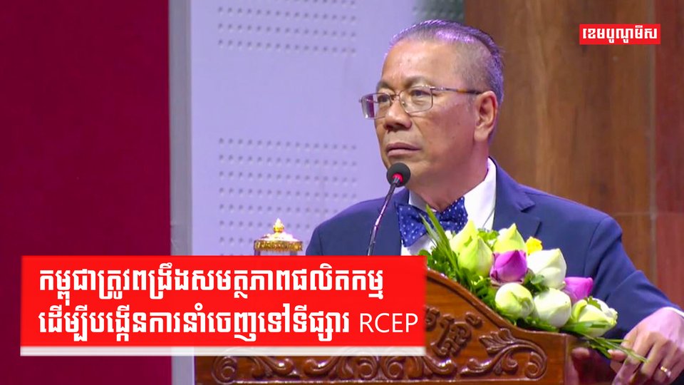 កម្ពុជាត្រូវពង្រឹងសមត្ថភាពផលិតកម្ម ដើម្បីបង្កើនការនាំចេញទៅទីផ្សារ RCEP