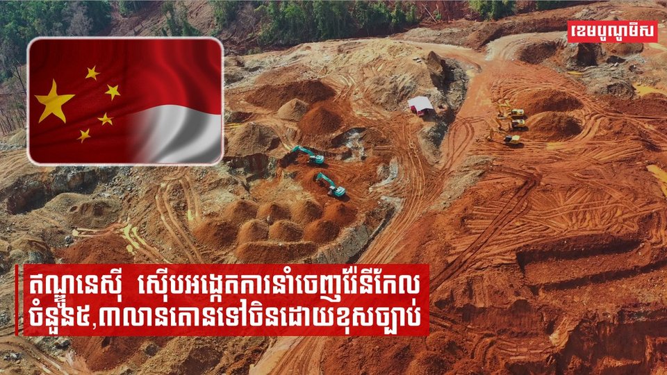 ឥណ្ឌូនេស៊ីស៊ើបអង្កេតការនាំចេញរ៉ែនីកែលចំនួន៥,៣លានតោនទៅចិនដោយខុសច្បាប់