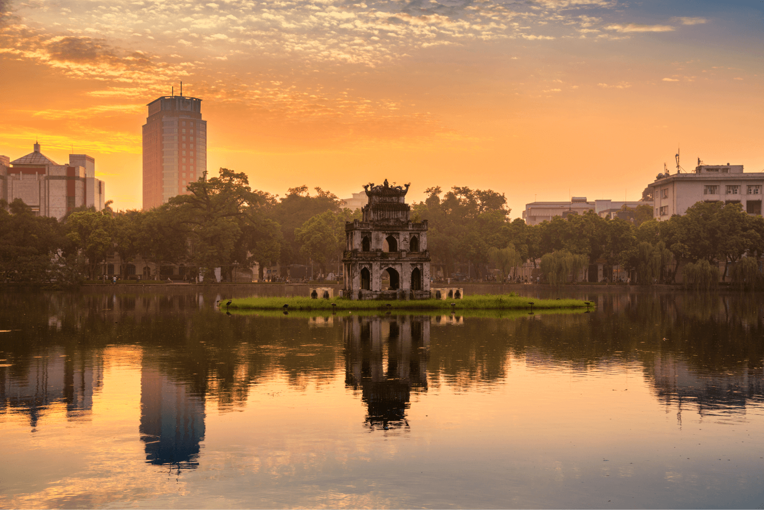 Hoan Kiem lake in Hanoi