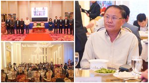 ថ្នាក់ដឹកនាំសមាគមឧកញ៉ាកម្ពុជារៀបចំកម្មវិធីជួបជុំនៅភោជនីយដ្ឋានចិន ដឹ ព្រេមៀ ដើម្បីហាត់សមត្រៀមចូលគាល់ព្រះមហាក្សត្រ