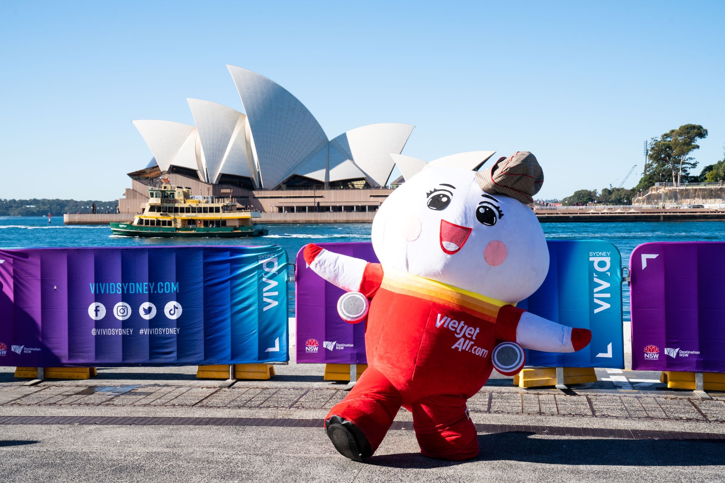 Vietjet's Amy mascott in Sydney
