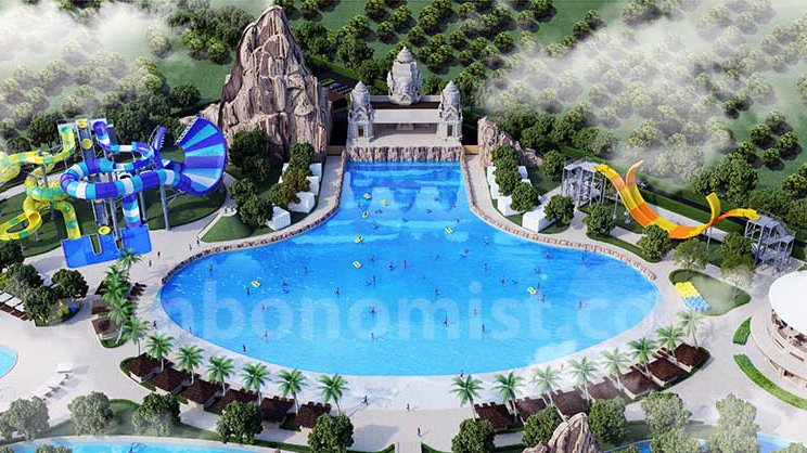 រូបភាព​គំរូ​នៃ​គម្រោង​វិនិយោគ​សួន​ទឹក​កម្សាន្ត​ដ៏ធំ​បំផុត ដែល​ឧកញ៉ា លី យ៉ុងផាត់ នឹងសាងសង់​នៅ​កម្ពុជា។