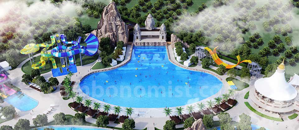 រូបភាព​គំរូ​នៃ​គម្រោង​វិនិយោគ​សួន​ទឹក​កម្សាន្ត​ដ៏ធំ​បំផុត ដែល​ឧកញ៉ា លី យ៉ុងផាត់ នឹងសាងសង់​នៅ​កម្ពុជា។