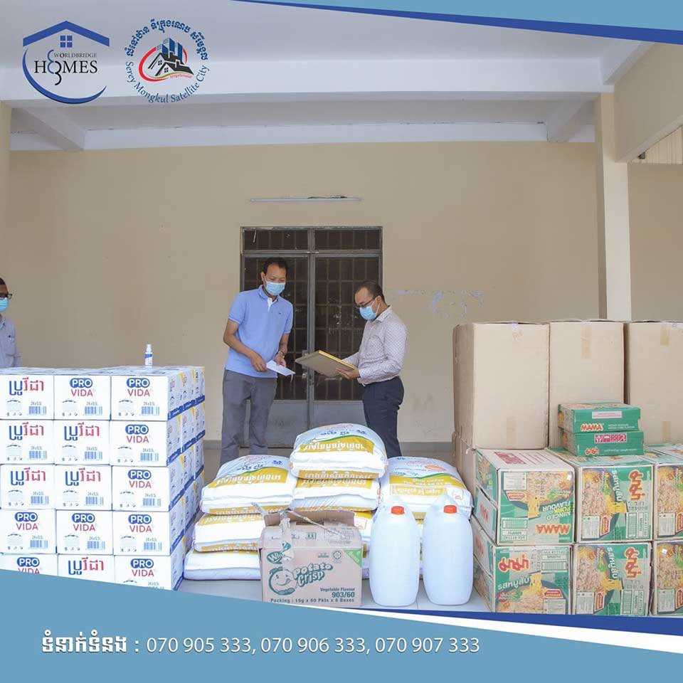 ក្រុមហ៊ុនវើលប្រ៊ីជហូម នាំយកស្បៀង​និងថវិកាទៅជូនសាលាក្រុង​តាខ្មៅ ដើម្បី​រួមចំណែក​ដល់​ការ​ប្រយុទ្ធប្រឆាំងកូវីដ១៩