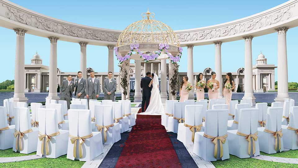 រូបភាព 3D នៃ​អគារ​មជ្ឈមណ្ឌល​សន្និបាត​និង​ពិព័រណ៍​ ដែល​ជាវិនិយោគរបស់​មហាសេដ្ឋី​ លី យ៉ុងផាត់ នៅ​លើ​ទឹក​ដី​ខណ្ឌ​សែនសុខ។